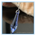 Fashion jewellery long blue crystal point pendant for necklace